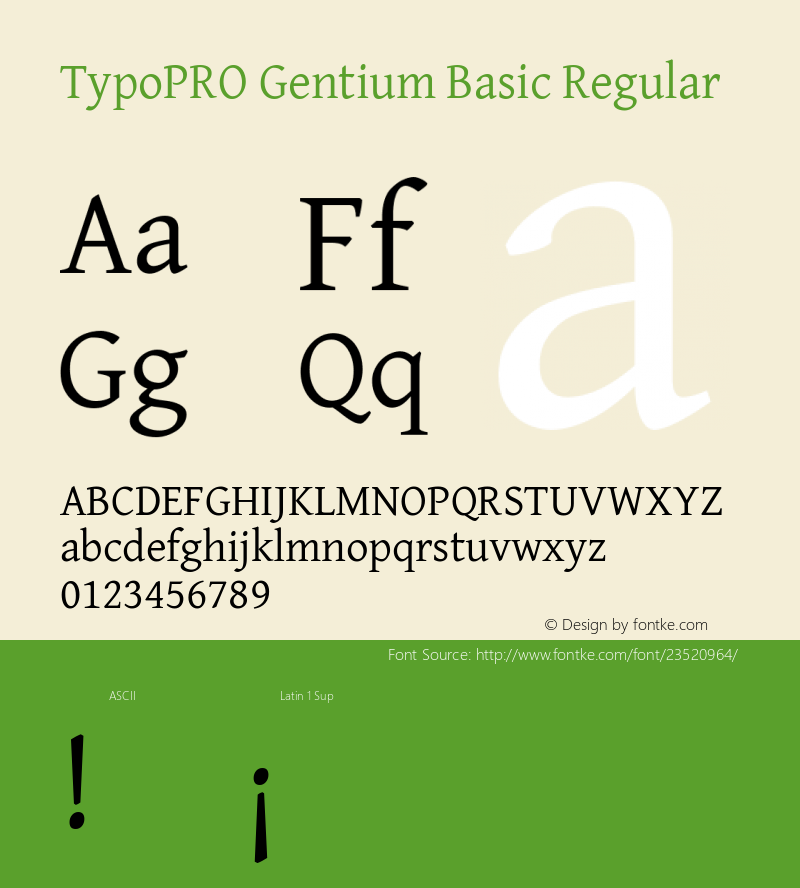 TypoPRO Gentium Basic Version 1.102; 2013; Maintenance release图片样张