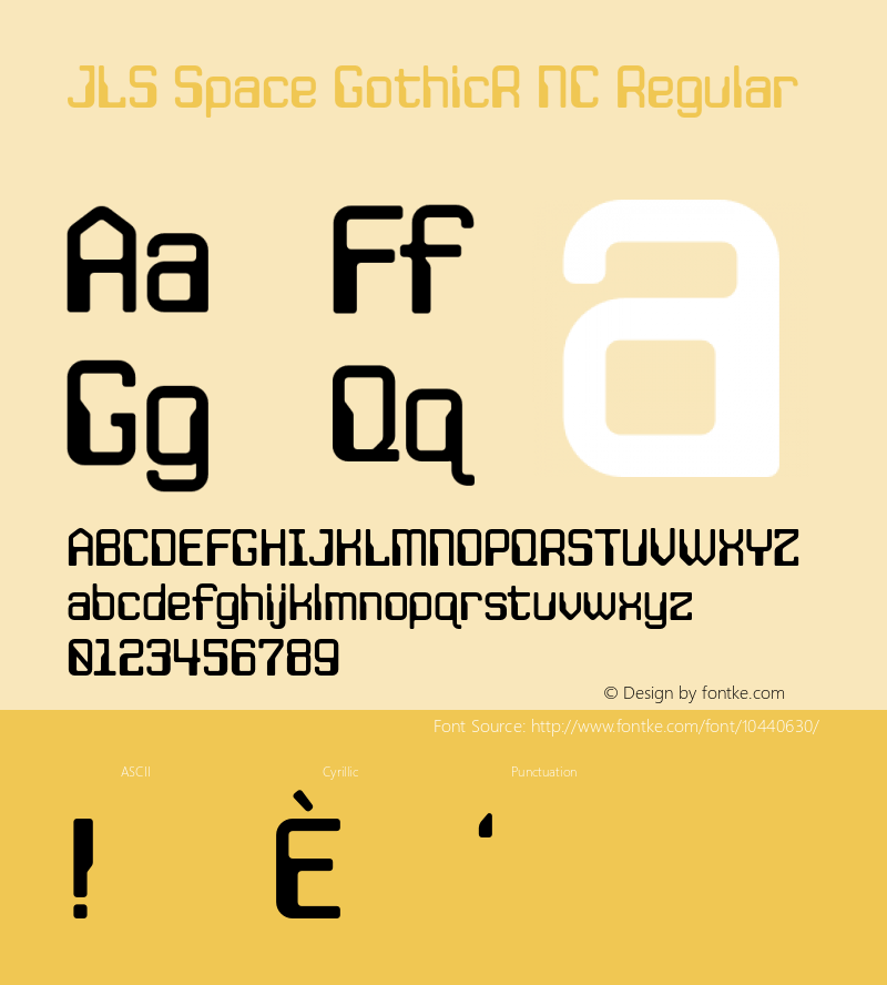 JLS Space GothicR NC Regular Version 1.000图片样张