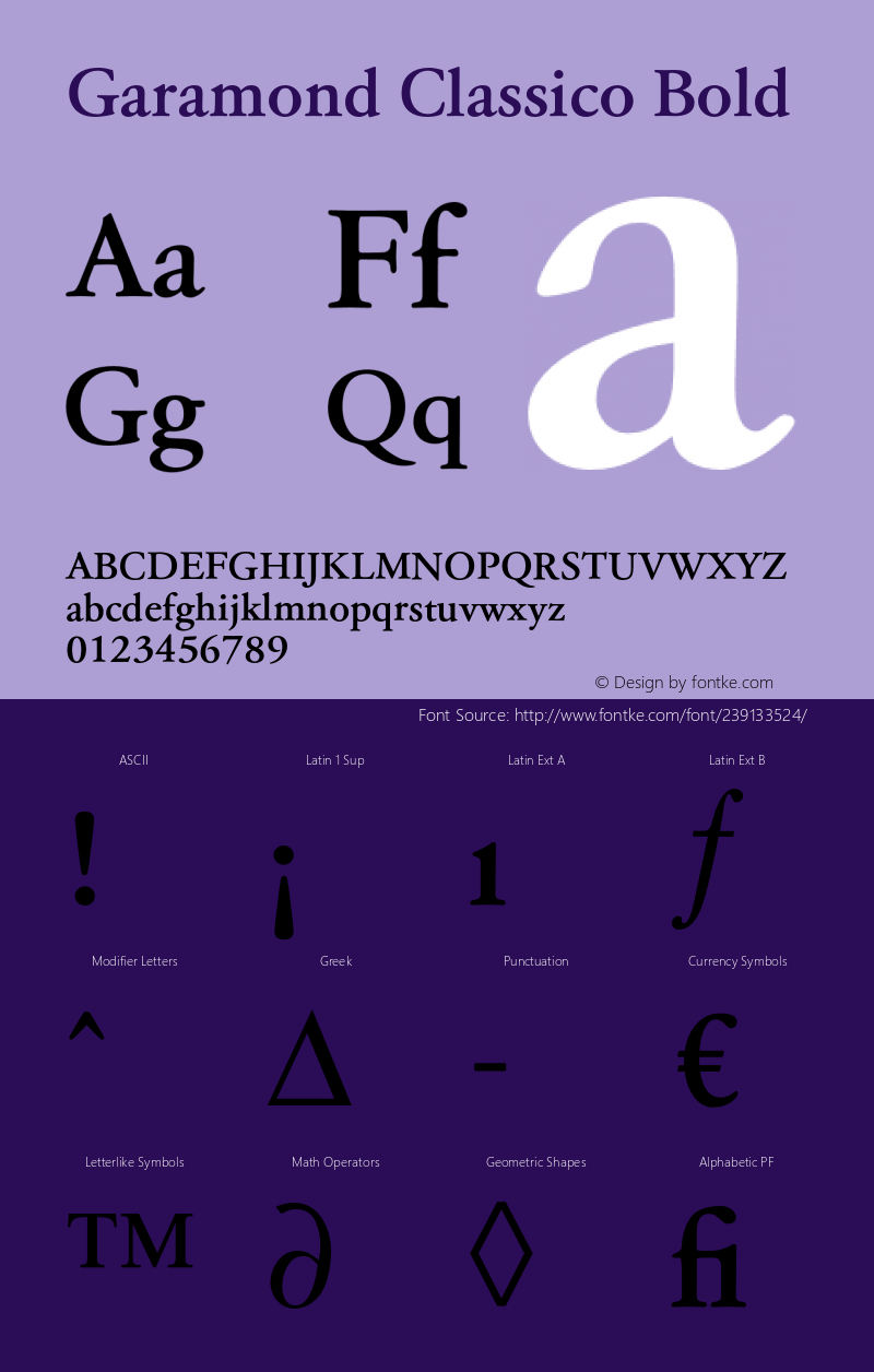 Garamond Classico Bold Version 1.10图片样张