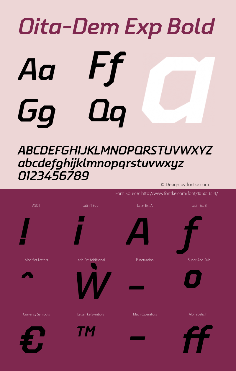 Oita-Dem Exp Bold Version 1.000;com.myfonts.insigne.oita.expanded-demi-italic.wfkit2.4b5e图片样张