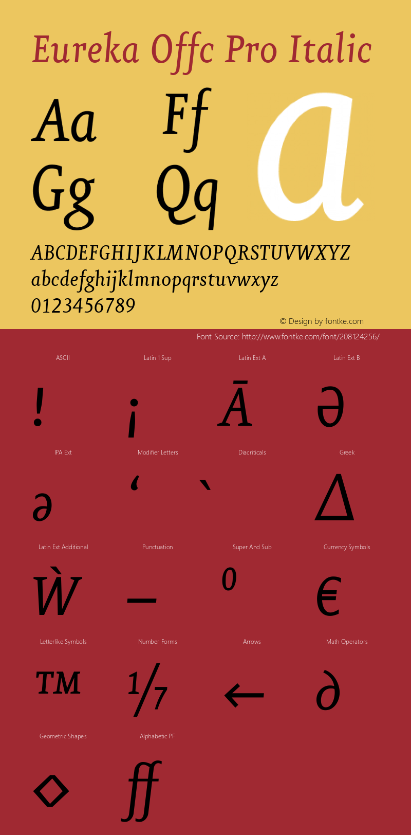 Eureka Offc Pro Italic Version 7.504; 2011; Build 1020图片样张
