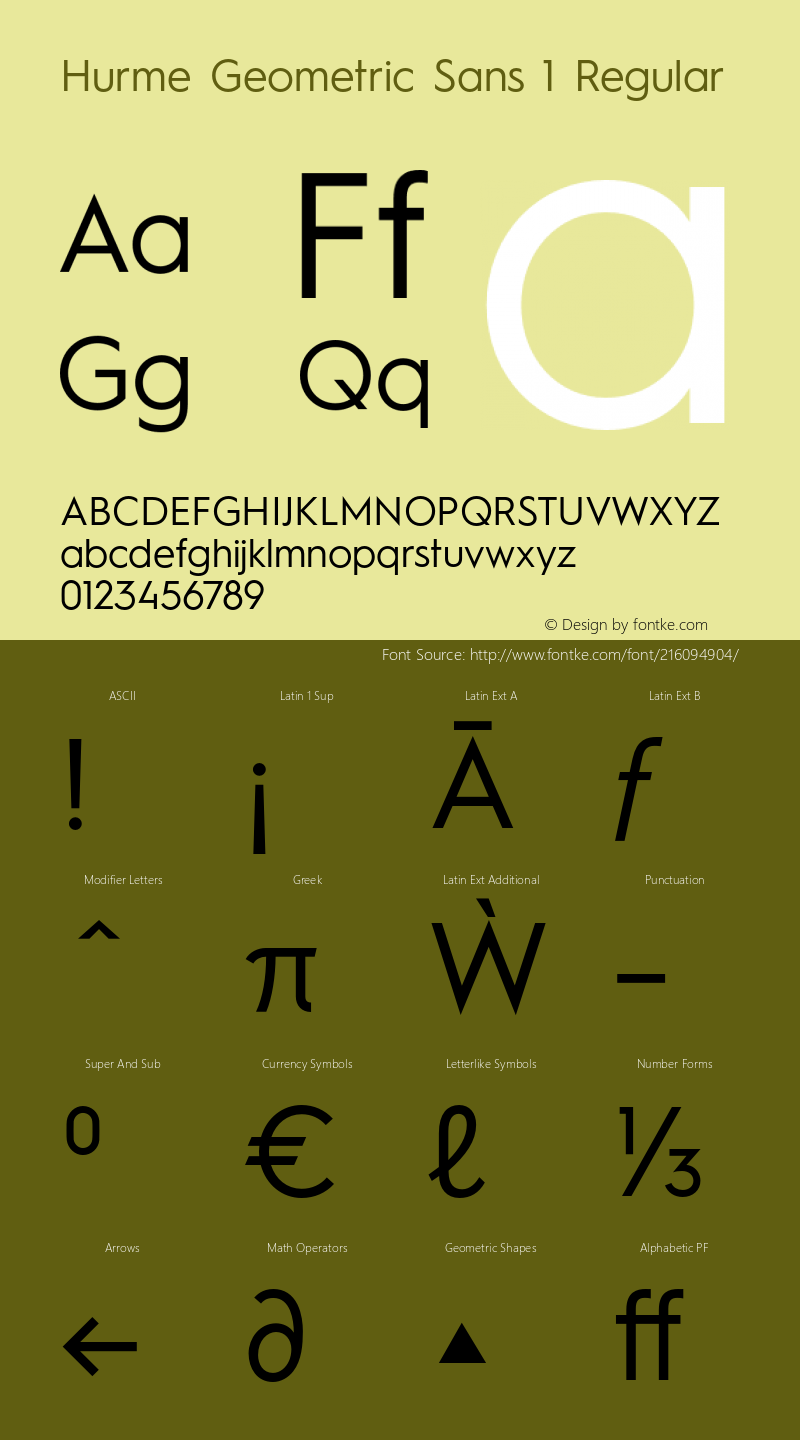 HurmeGeometricSans1 Regular Version 1.001图片样张