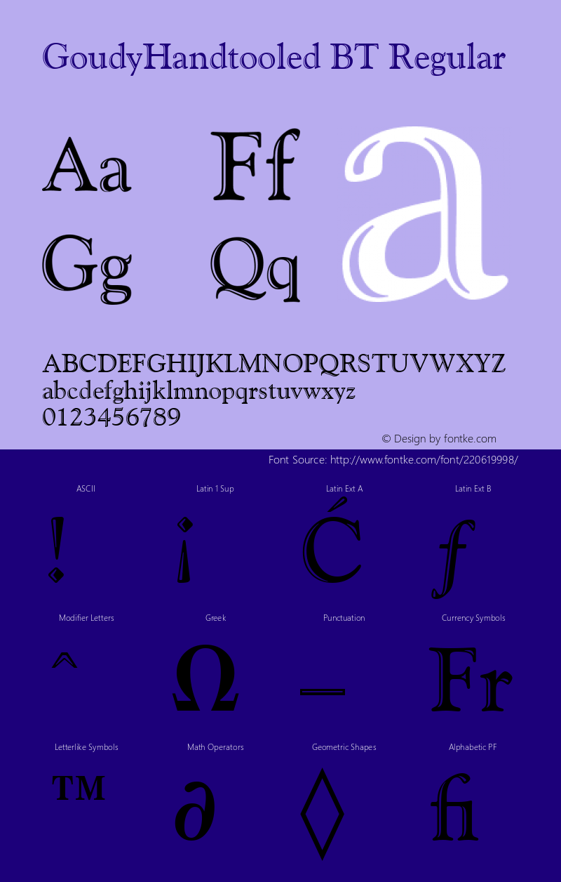 GoudyHandtooled BT Version 1.01 emb4-OT图片样张