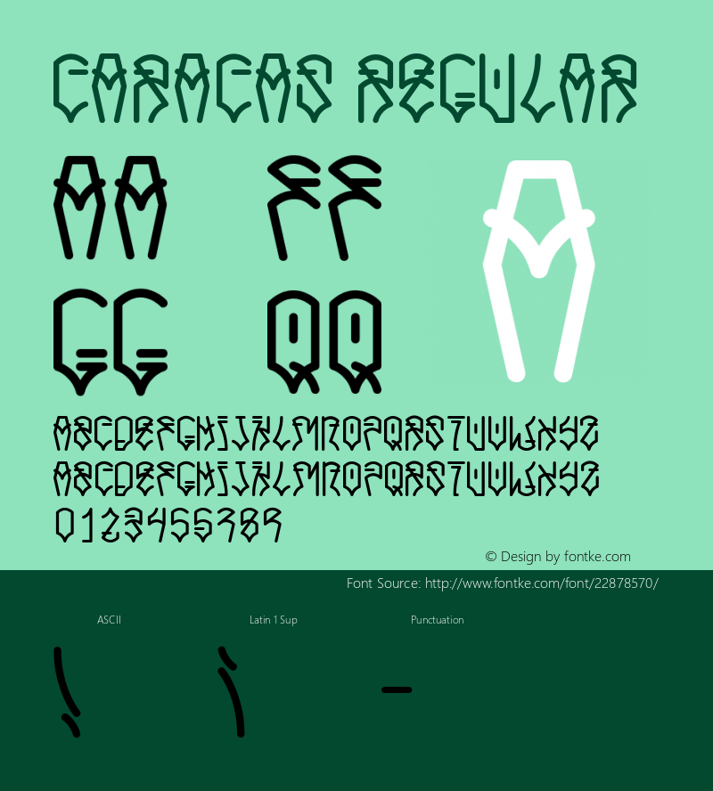 Caracas Regular Version 1.000;PS 001.001;hotconv 1.0.56图片样张