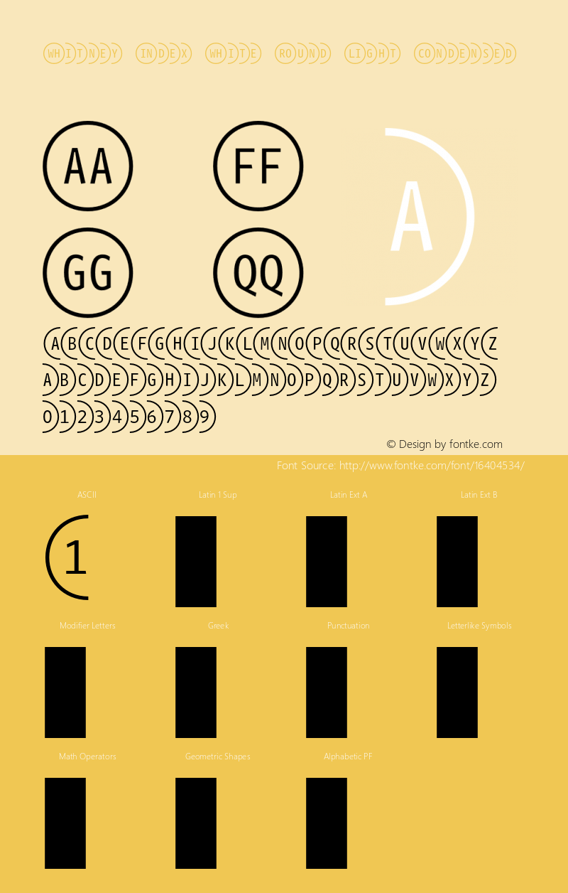 Whitney Index White Round Light Condensed Version 1.3 Basic图片样张