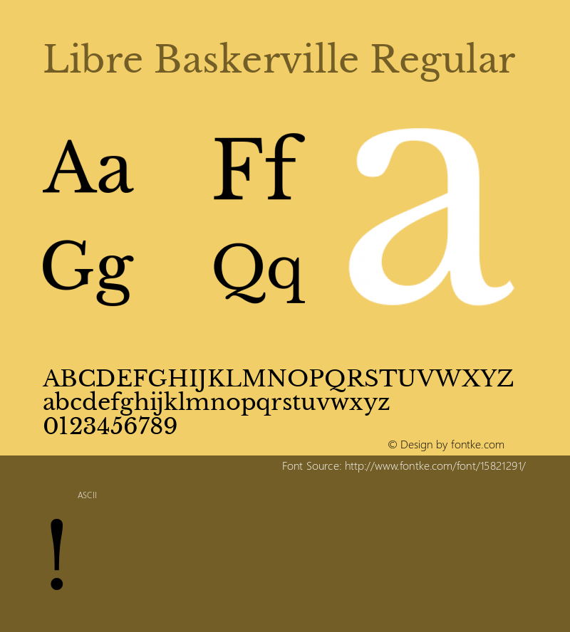 Libre Baskerville Regular Version 1.000; ttfautohint (v1.4.1)图片样张