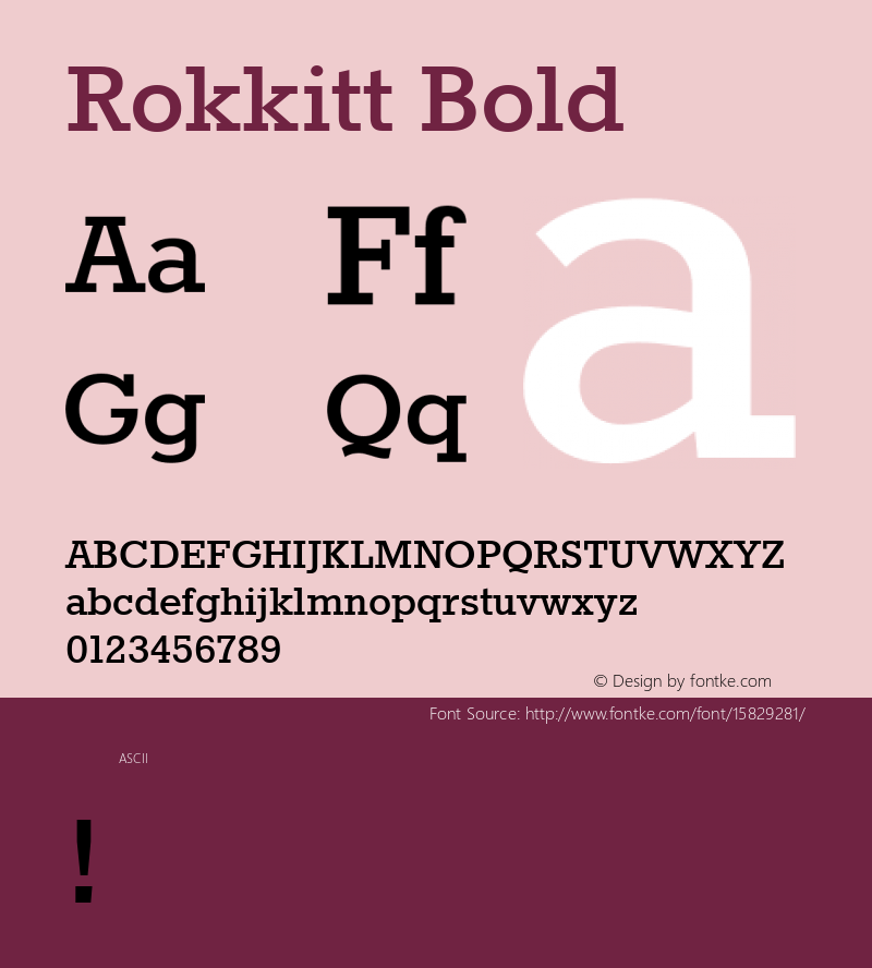 Rokkitt Bold Version 1.000; ttfautohint (v1.4.1)图片样张