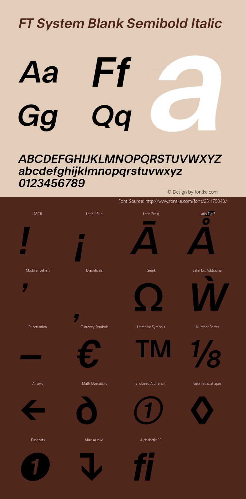 FT System Blank Semibold Italic Version 1.000;FEAKit 1.0图片样张