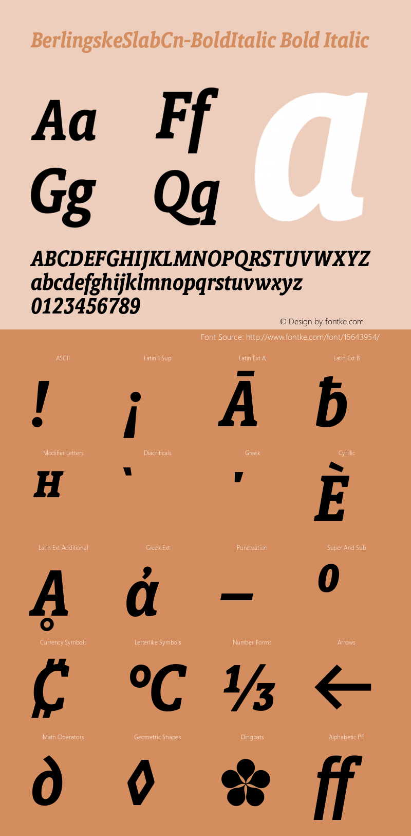 BerlingskeSlabCn-BoldItalic Bold Italic Version 1.003图片样张