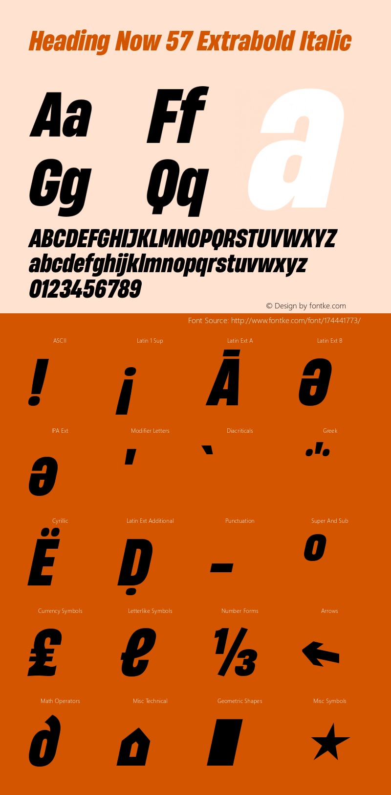 Heading Now 57 Extrabold Italic Version 1.001图片样张