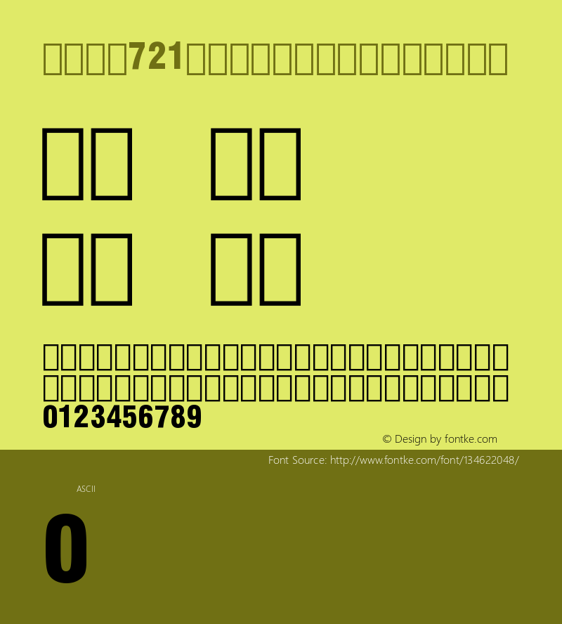 Swiss 721 Black Condensed BT mfgpctt-v4.4 Dec 22 1998图片样张