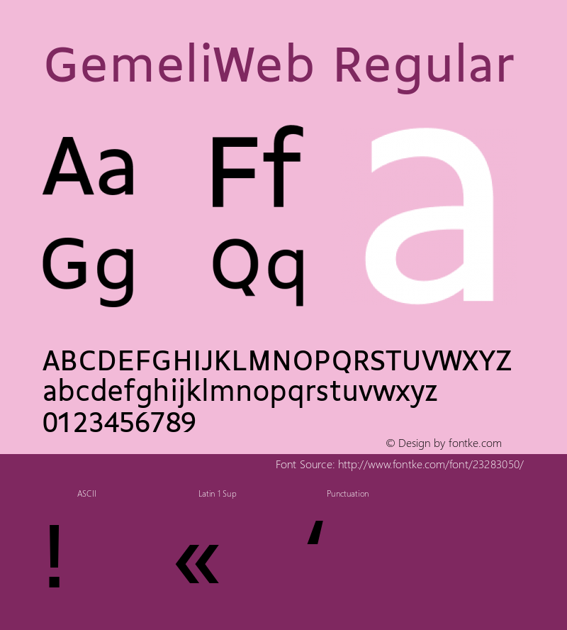 GemeliWeb Regular Version 1.001;PS 1.1;hotconv 1.0.72;makeotf.lib2.5.5900; ttfautohint (v0.92) -l 8 -r 50 -G 200 -x 14 -w 