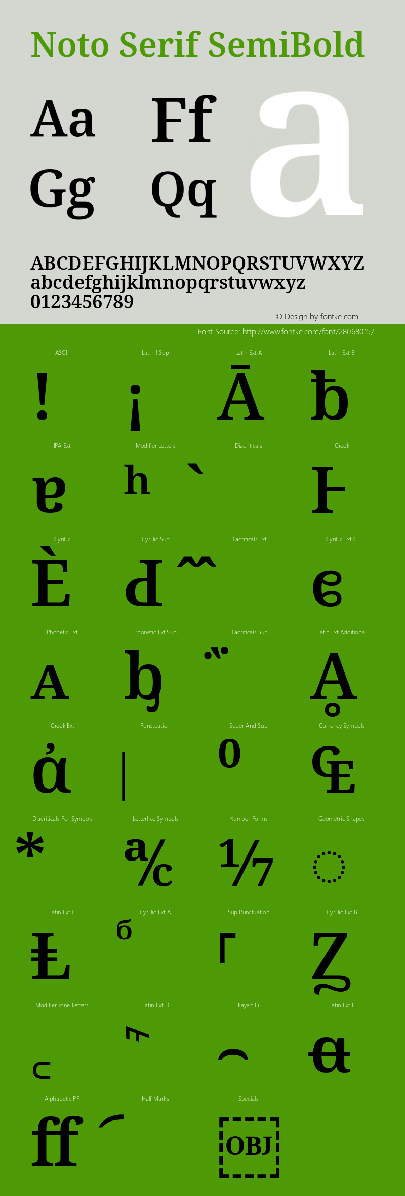 Noto Serif SemiBold Version 2.001; ttfautohint (v1.8.2)图片样张
