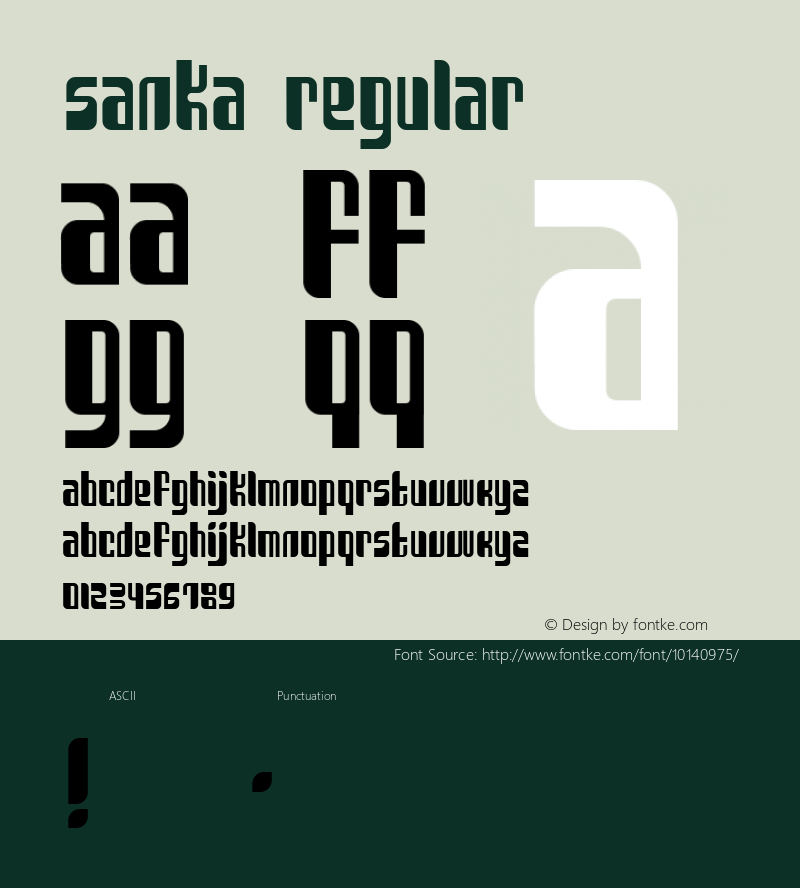 Sanka Regular Macromedia Fontographer 4.1.3 6/13/00图片样张