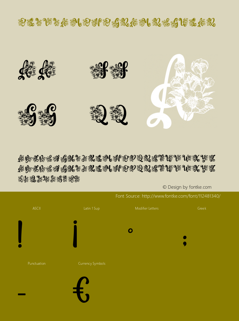 Olivia Monogram Version 1.00;February 13, 2021;FontCreator 11.5.0.2422 64-bit图片样张