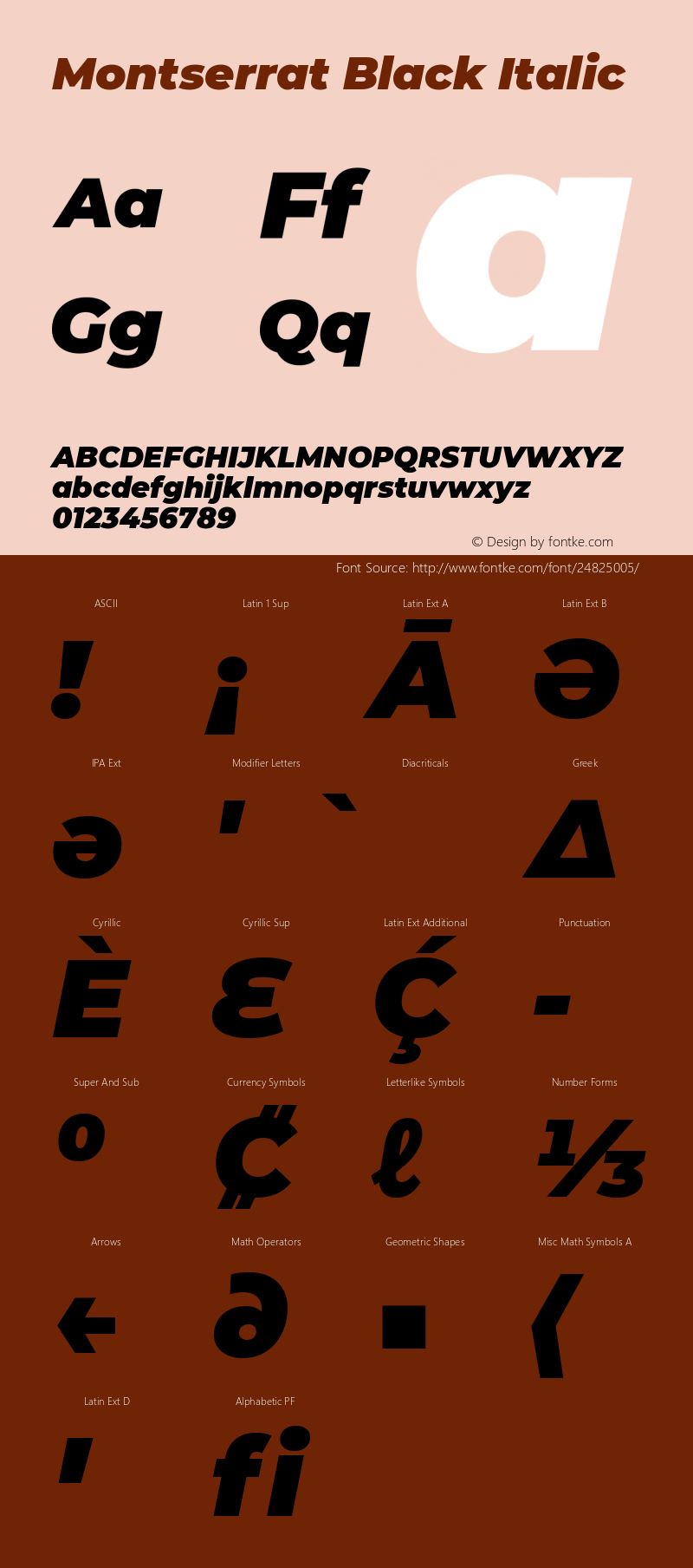 Montserrat Black Italic Version 7.200图片样张