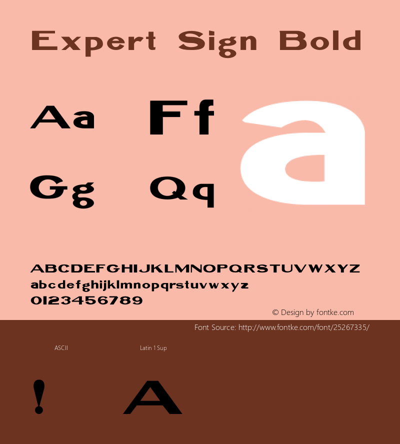 Expert Sign Bold Version 1.006;Fontself Maker 2.1.2图片样张