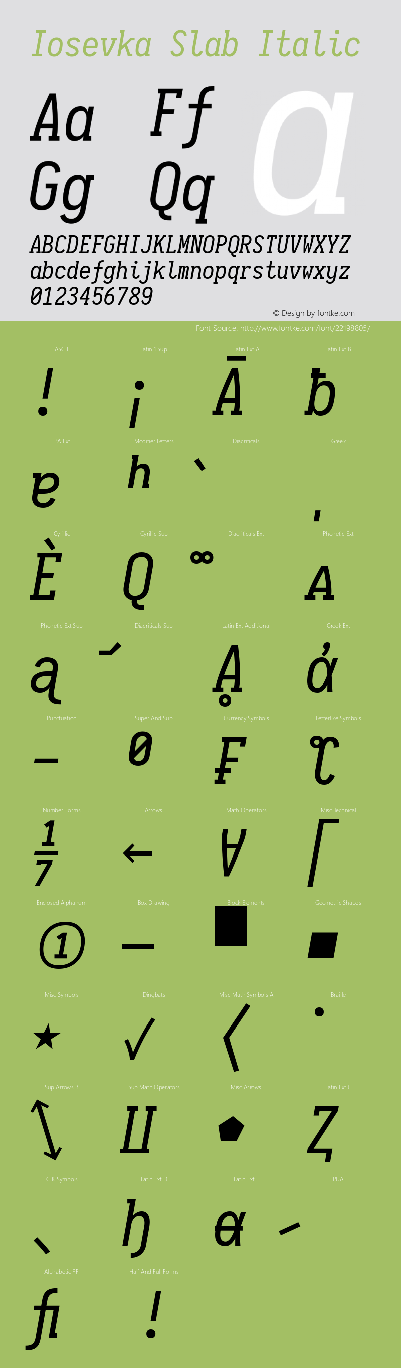Iosevka Slab Italic 1.13.1; ttfautohint (v1.6)图片样张
