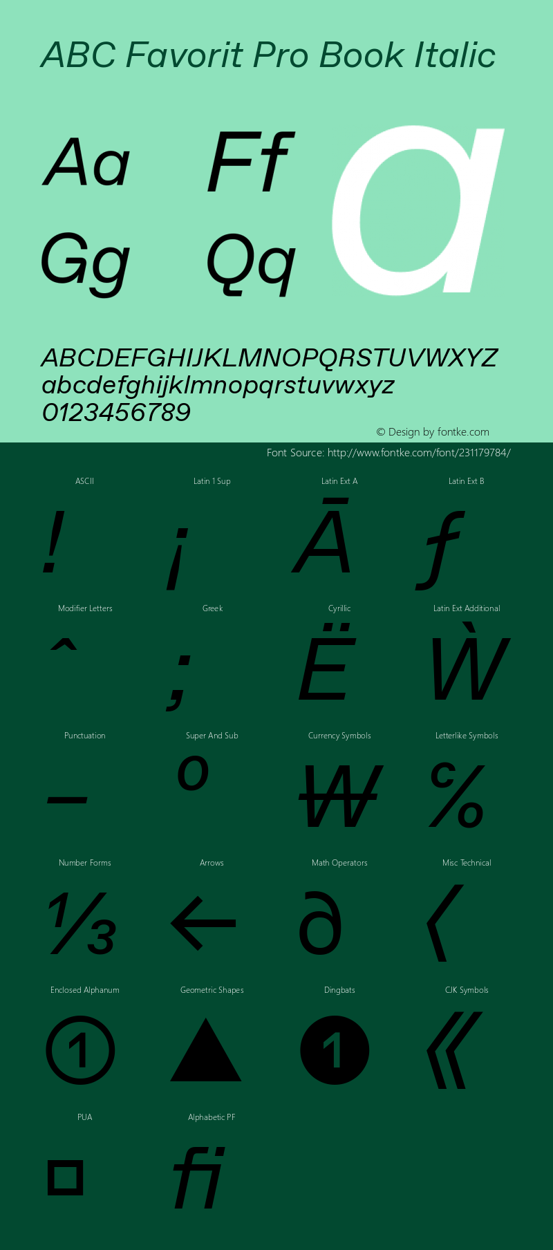 ABC Favorit Pro Book Italic Version 2.100图片样张