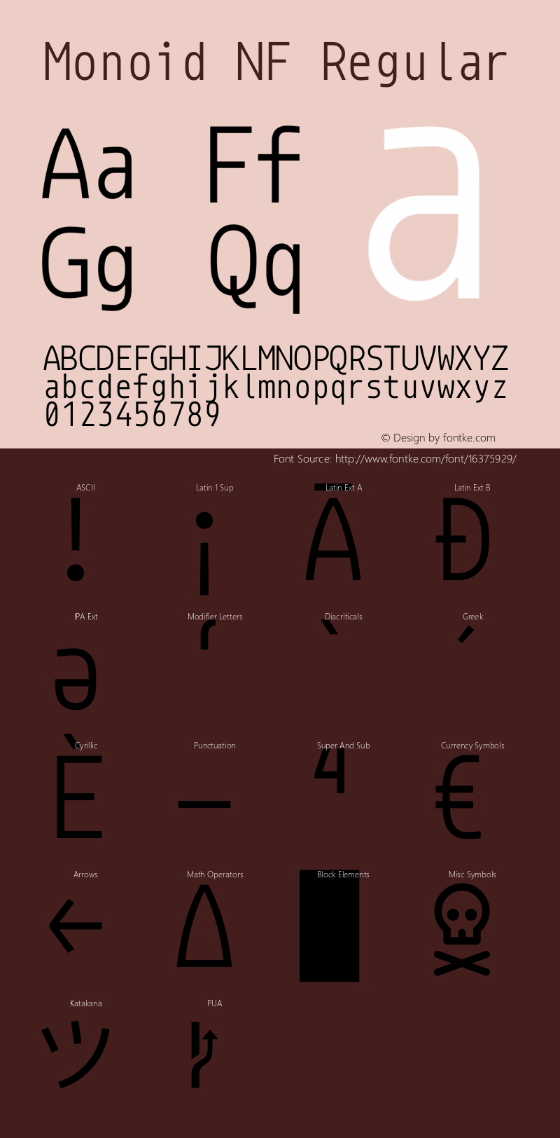 Monoid NF Regular Version 0.61;Nerd Fonts 0.7.图片样张