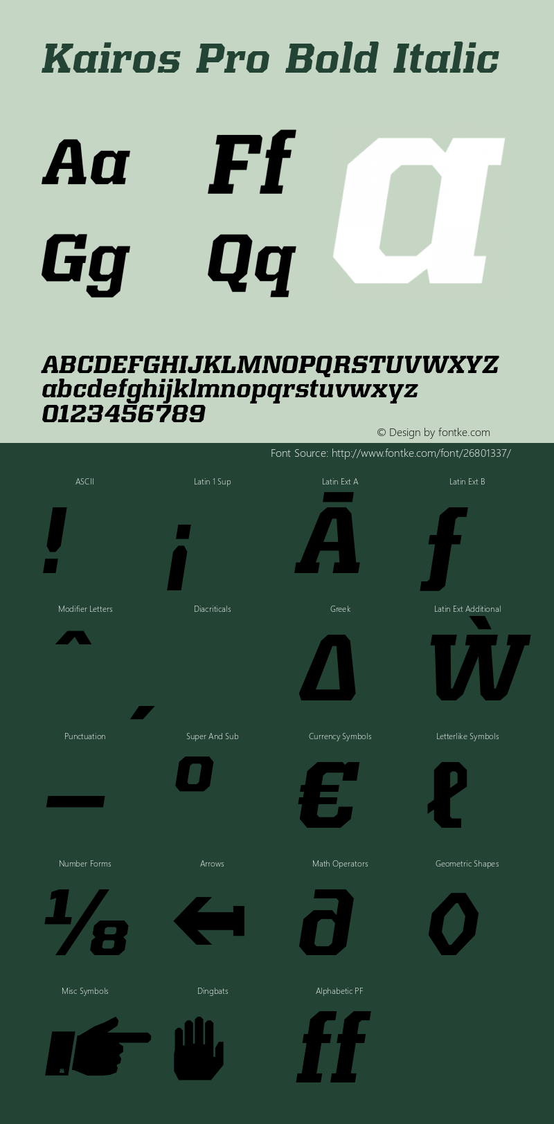 Kairos Pro Bold Italic Version 1.00图片样张