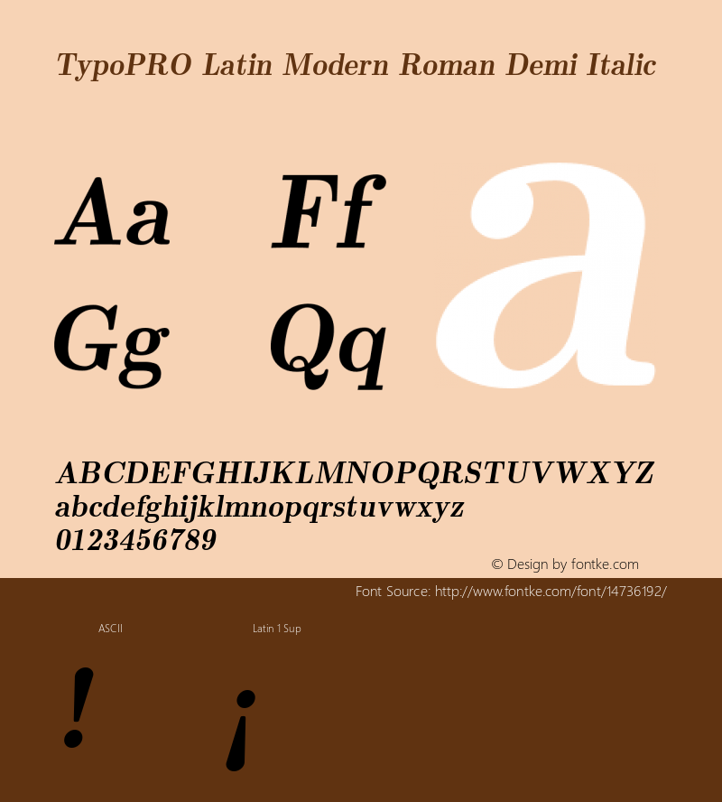 TypoPRO Latin Modern Roman Demi Italic Version 2.004;PS 2.004;hotconv 1.0.49;makeotf.lib2.0.14853图片样张