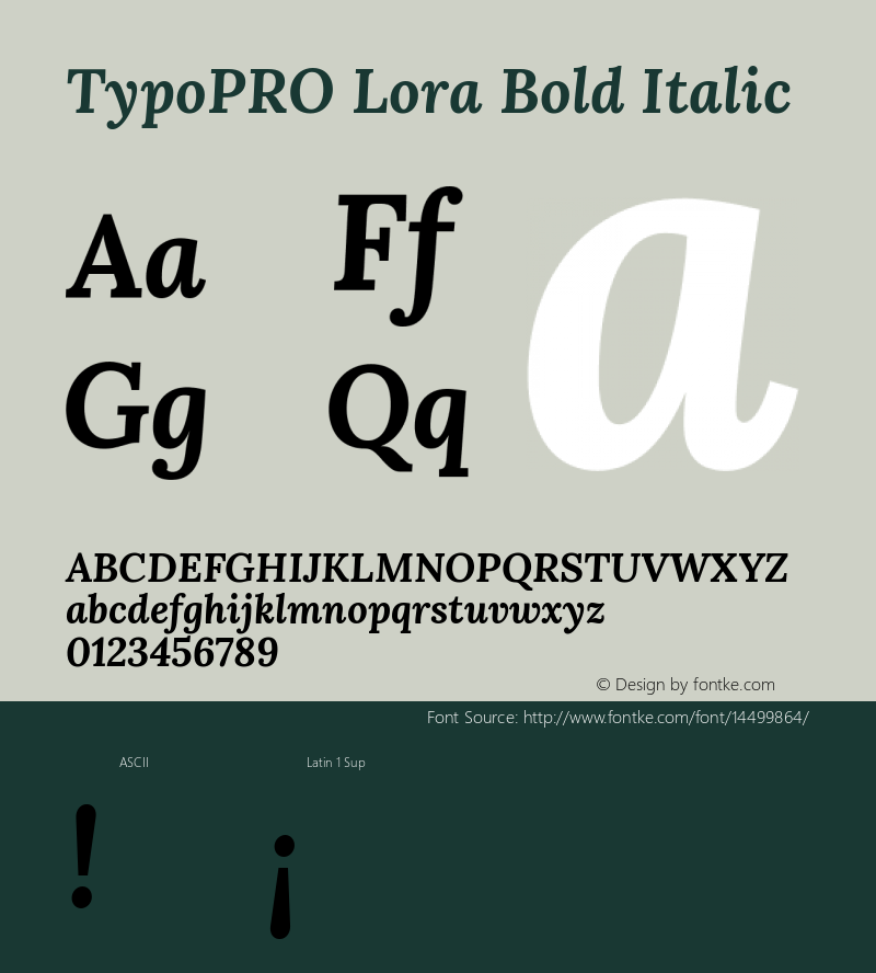 TypoPRO Lora Bold Italic Version 1.014图片样张