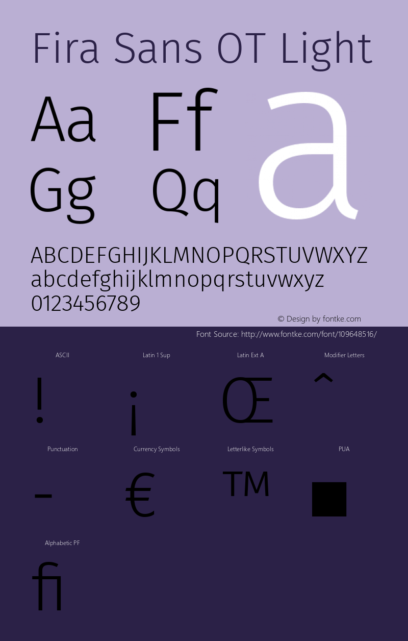 Fira Sans OT Light Regular Version 2.001图片样张