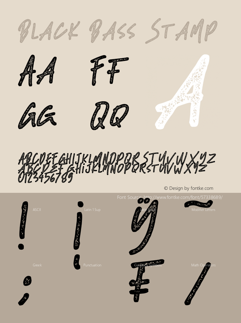 Black Bass Stamp Version 1.00;December 27, 2019;FontCreator 12.0.0.2535 64-bit图片样张