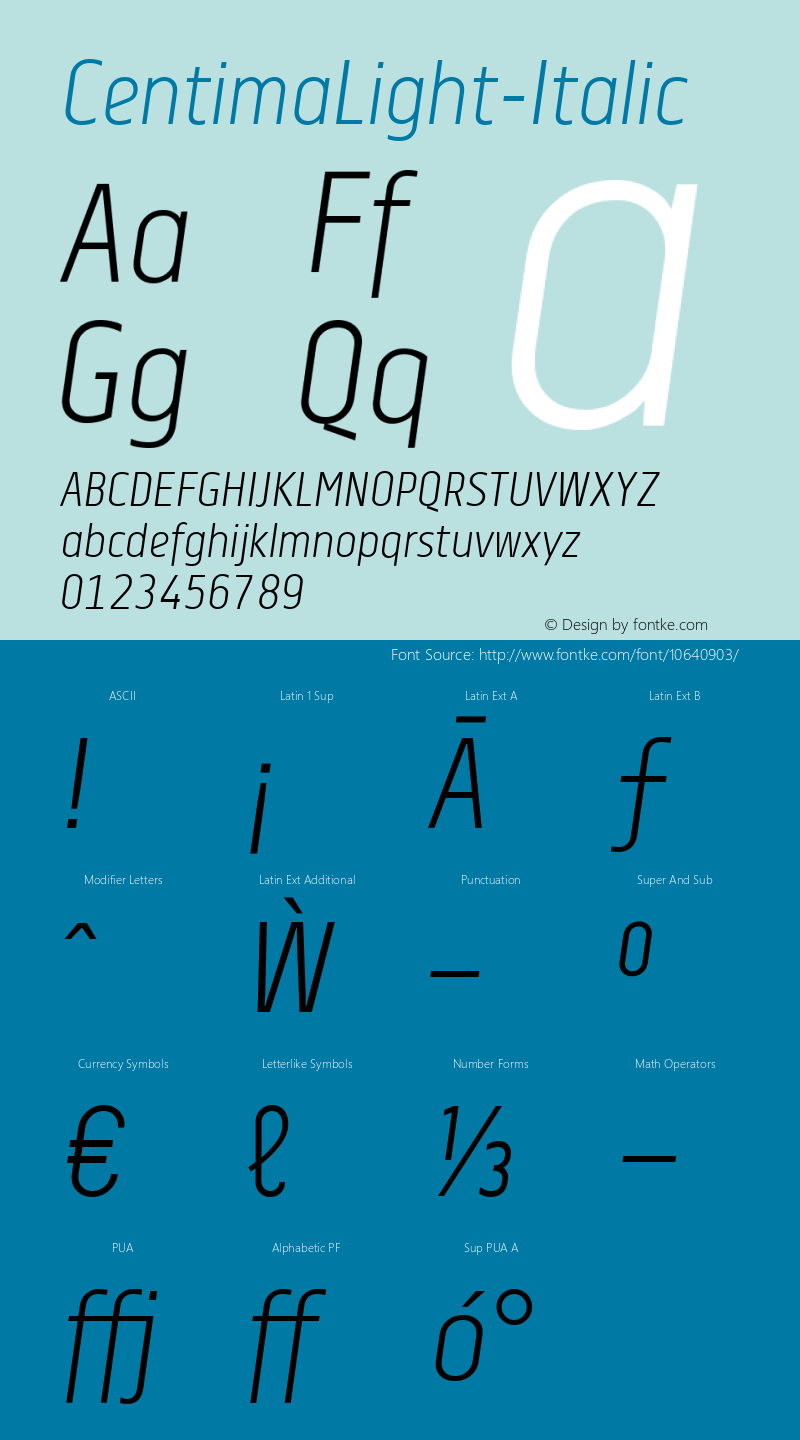 CentimaLight-Italic ☞ Version 001.000;com.myfonts.tipografiaramis.centima.light-italic.wfkit2.3Ezq图片样张