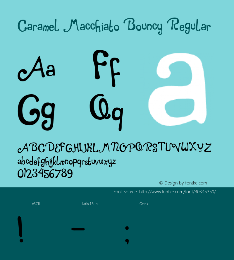 Caramel Macchiato Bouncy Version 1.00;May 26, 2019;FontCreator 11.5.0.2427 64-bit图片样张