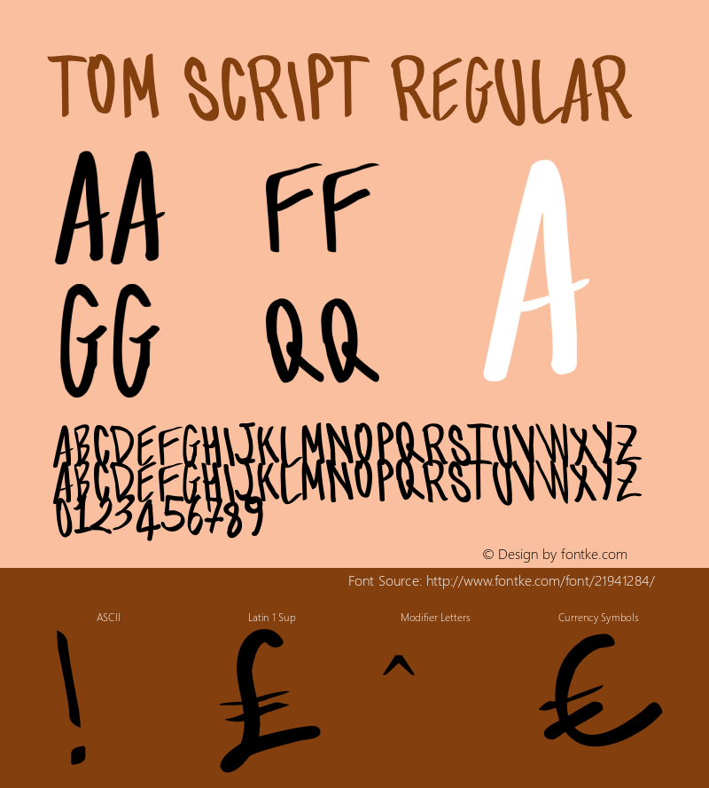 tom script Version 1.00 July 14, 2015, initial release, www.yourfonts.com图片样张