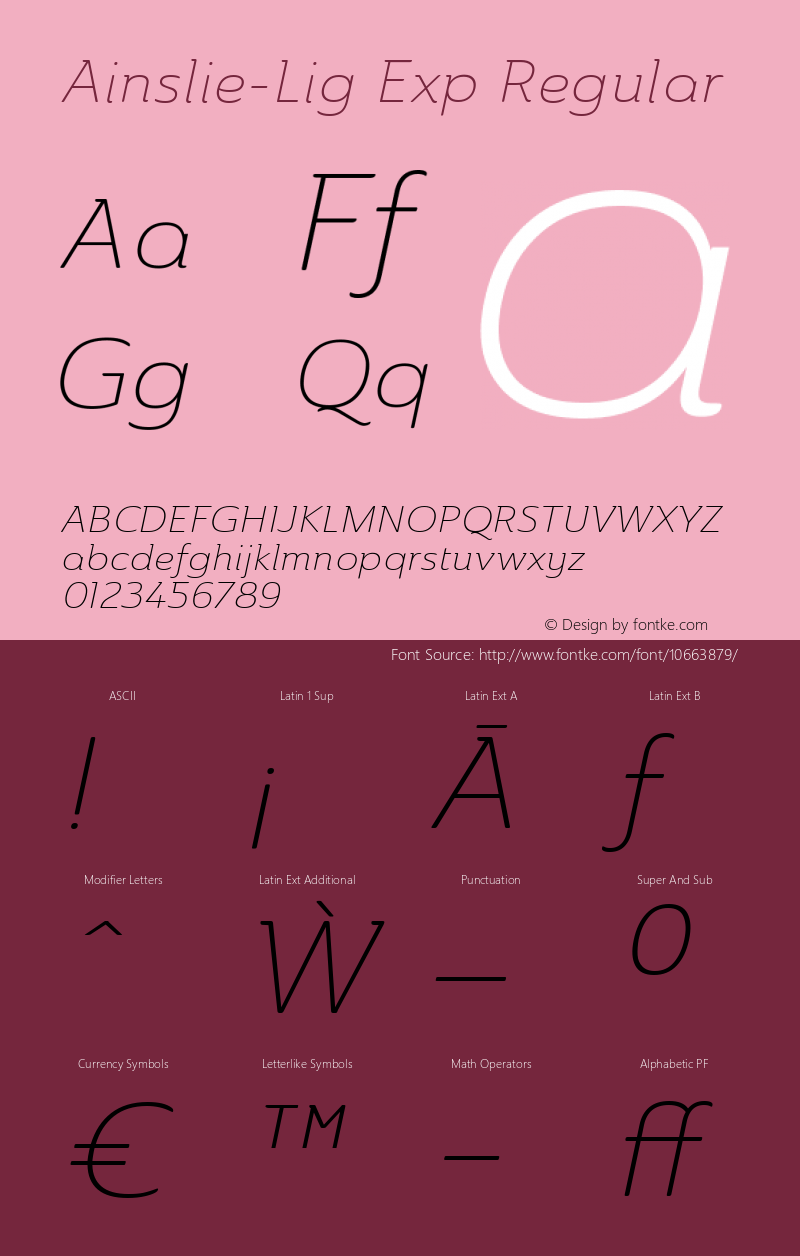 Ainslie-Lig Exp Regular Version 1.000;com.myfonts.easy.insigne.ainslie.ext-light-it.wfkit2.version.4cF5图片样张