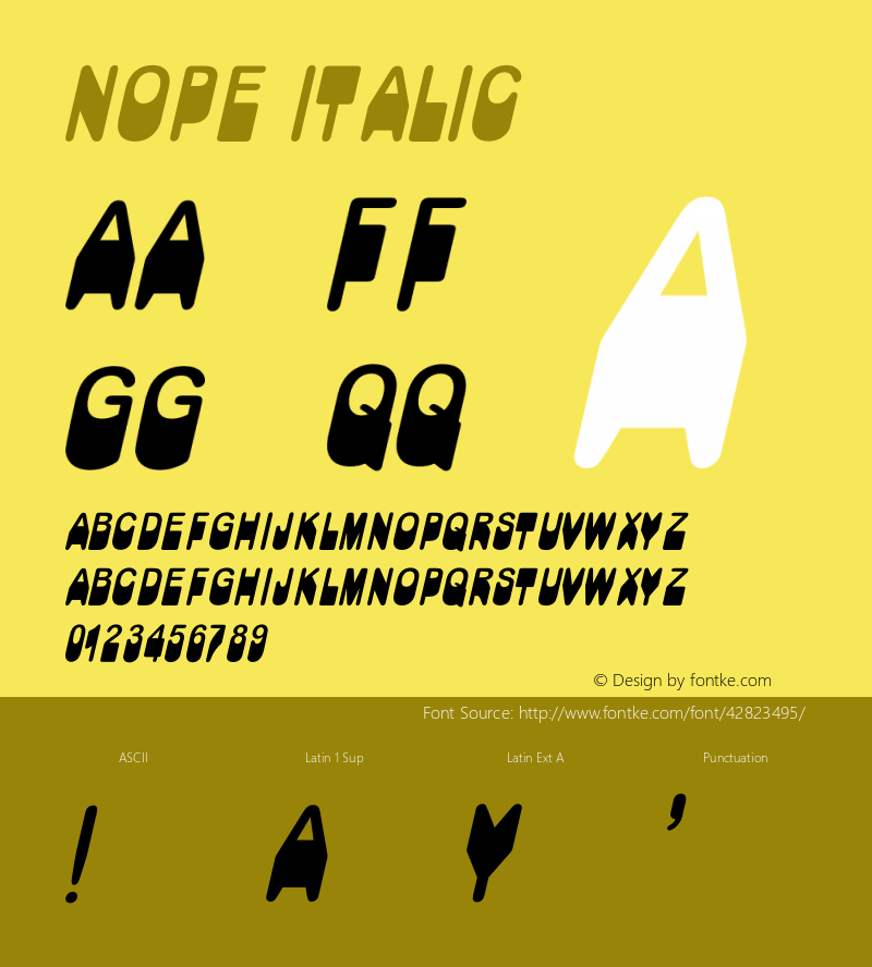 Nope Italic Version 1.002;Fontself Maker 3.3.0图片样张