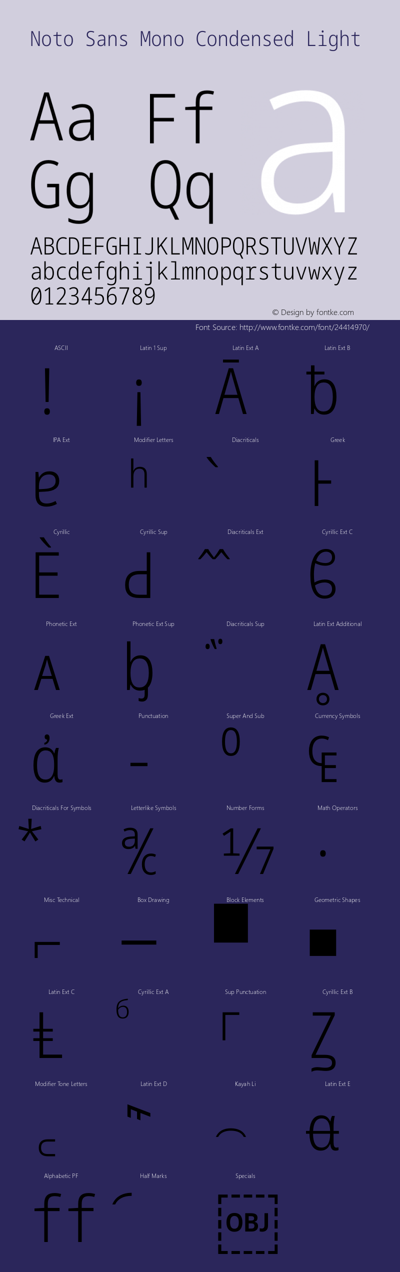 Noto Sans Mono Condensed Light Version 2.000图片样张