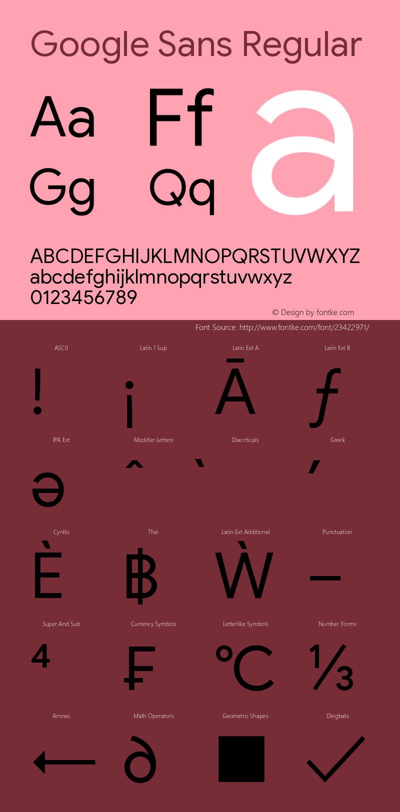 Google Sans Regular Version 1.023图片样张