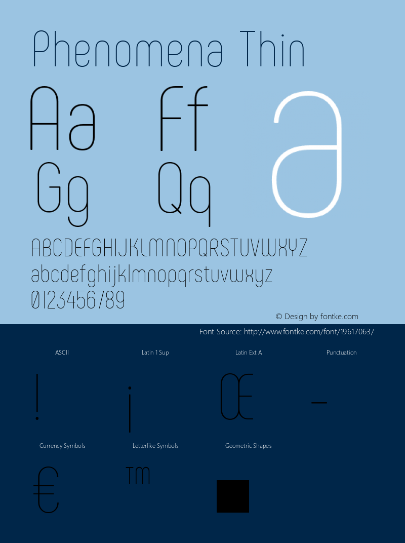 Phenomena Thin Regular Version 1.000;PS 001.000;hotconv 1.0.88;makeotf.lib2.5.64775图片样张