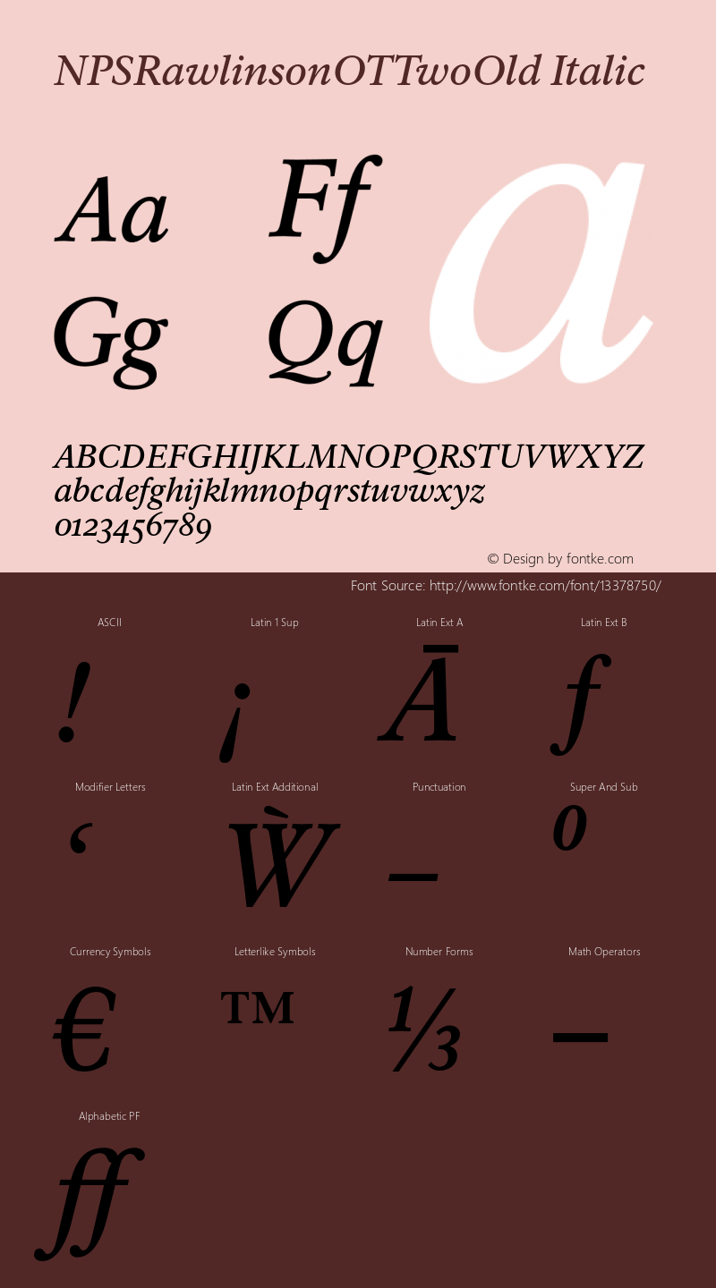 NPSRawlinsonOTTwoOld Italic Version 1.001 2006图片样张