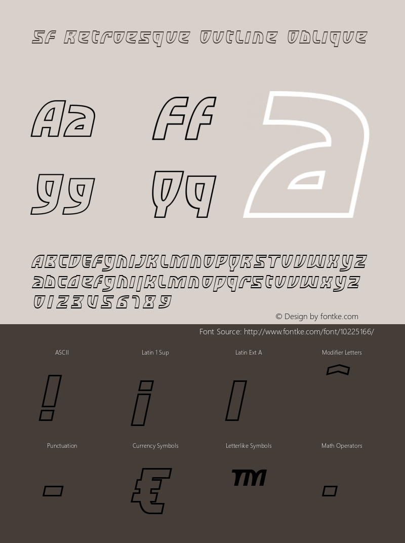 SF Retroesque Outline Oblique Version 2.1图片样张