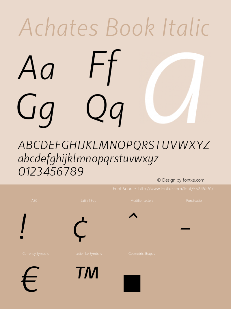 Achates Book Italic Version 2.056图片样张