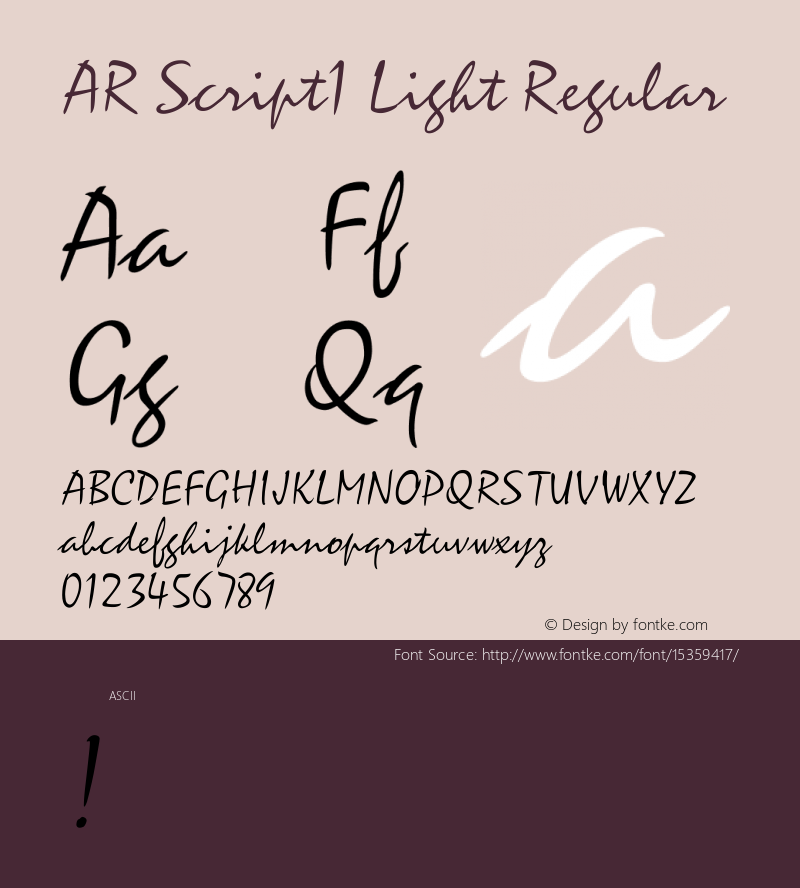 AR Script1 Light Regular Version 2.10图片样张