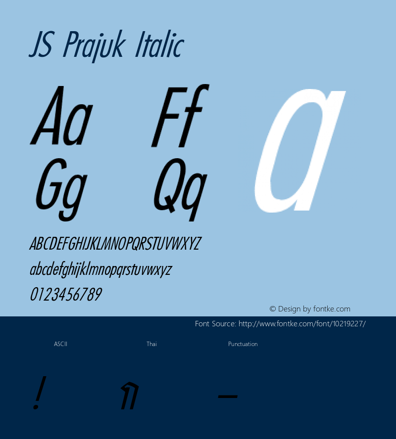 JS Prajuk Italic Version 1.5; 2002图片样张