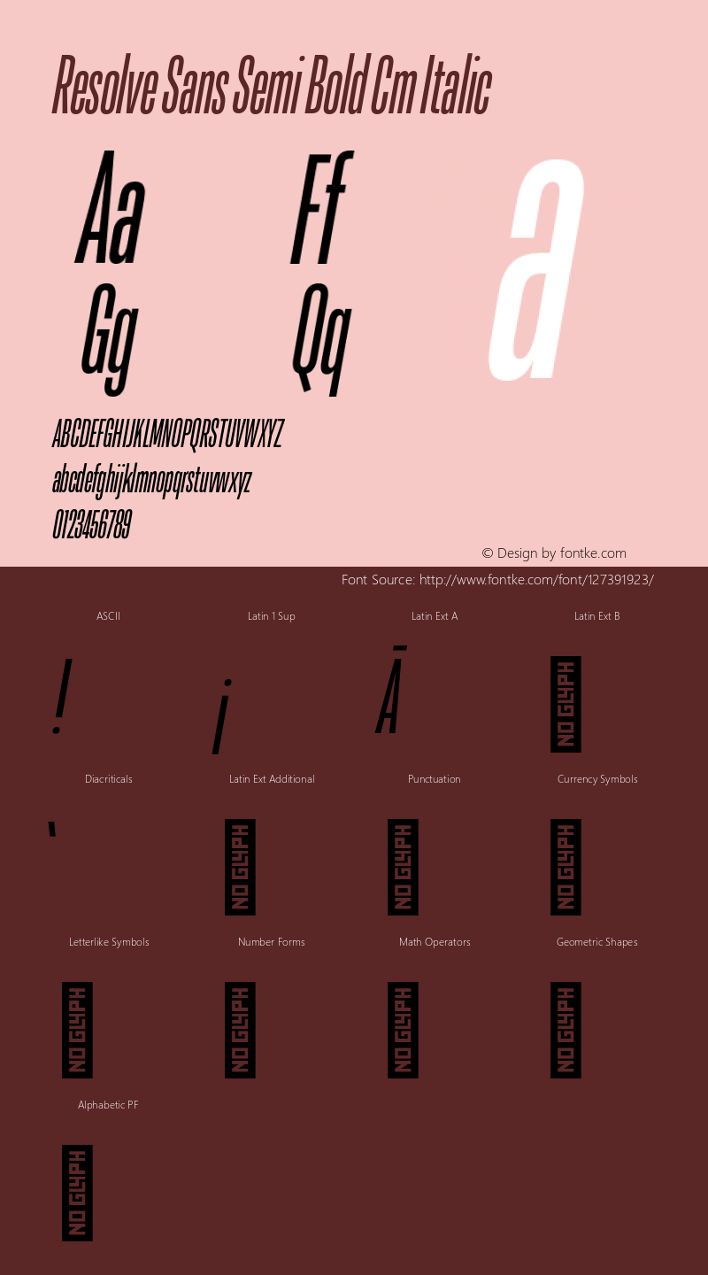 ResolveSans-SemiBoldCmItalic Version 1.000;hotconv 1.0.109;makeotfexe 2.5.65596图片样张