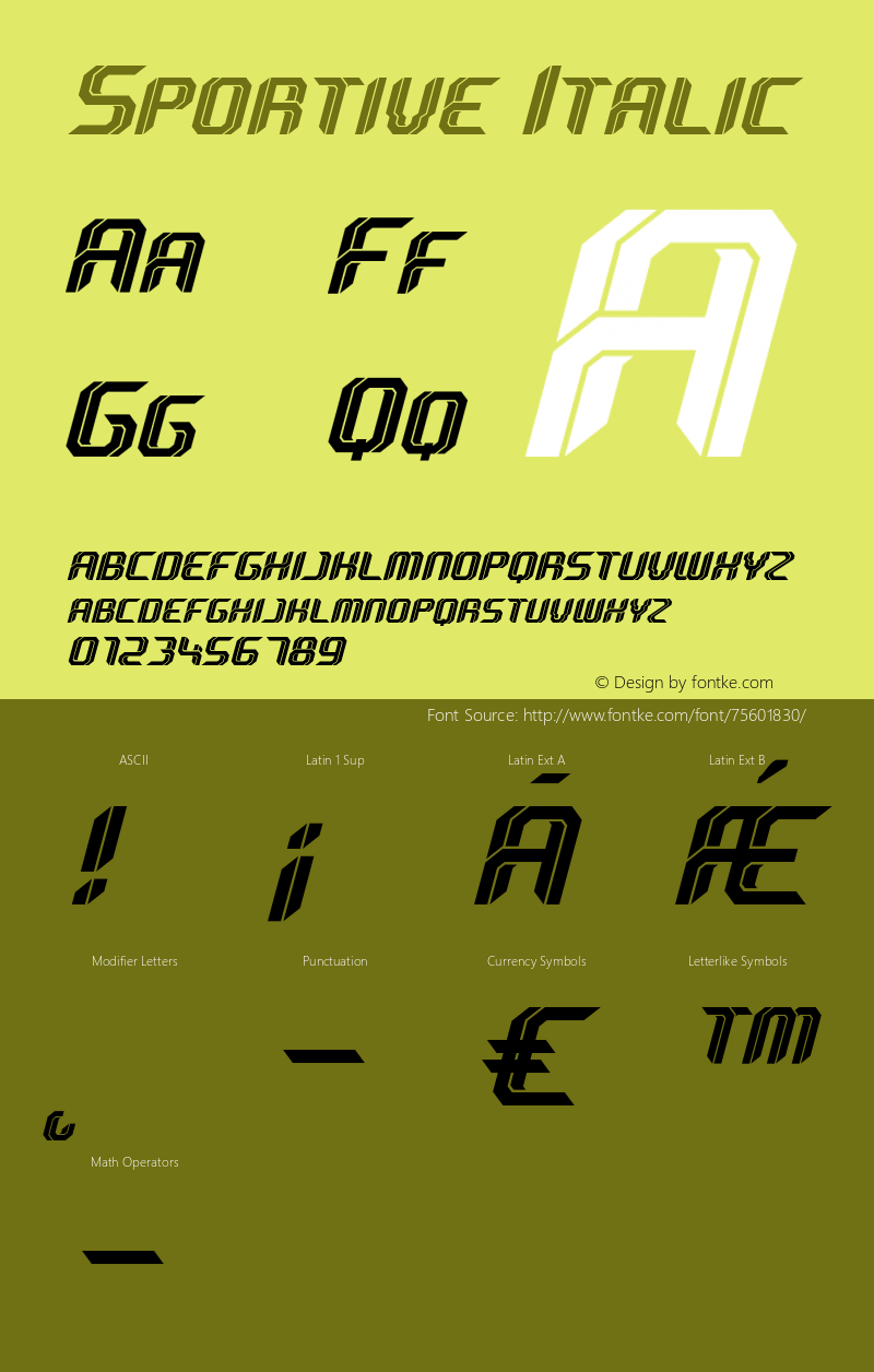 Sportive-Italic Version 1.006;Fontself Maker 3.5.1图片样张