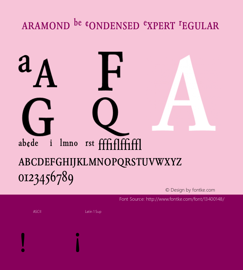 Garamond BE Condensed Expert Regular 001.000图片样张