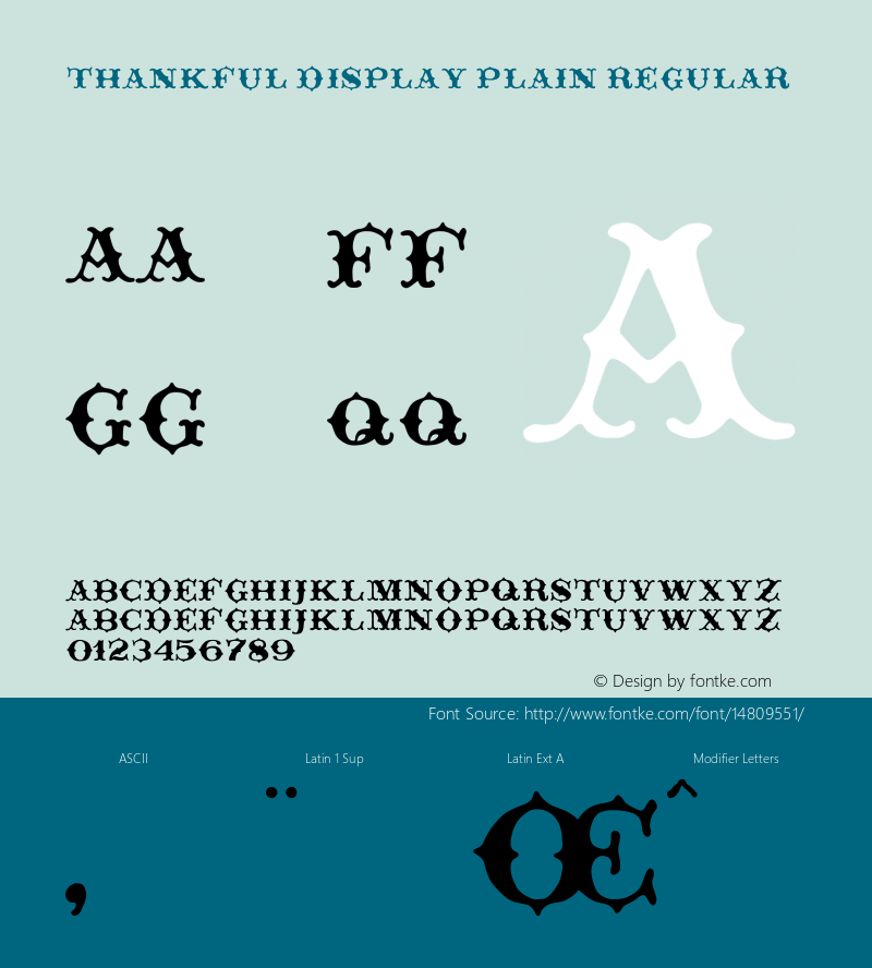 Thankful Display Plain Regular Version 1.001;PS 001.001;hotconv 1.0.70;makeotf.lib2.5.58329图片样张