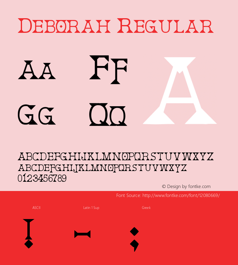 Deborah Regular Version 1.00 October 4, 2008, initial release图片样张