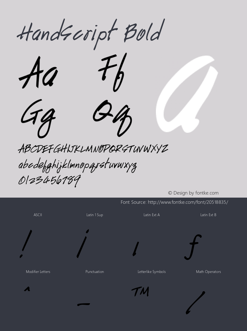HandScript Bold Altsys Fontographer 3.5  7/11/96图片样张