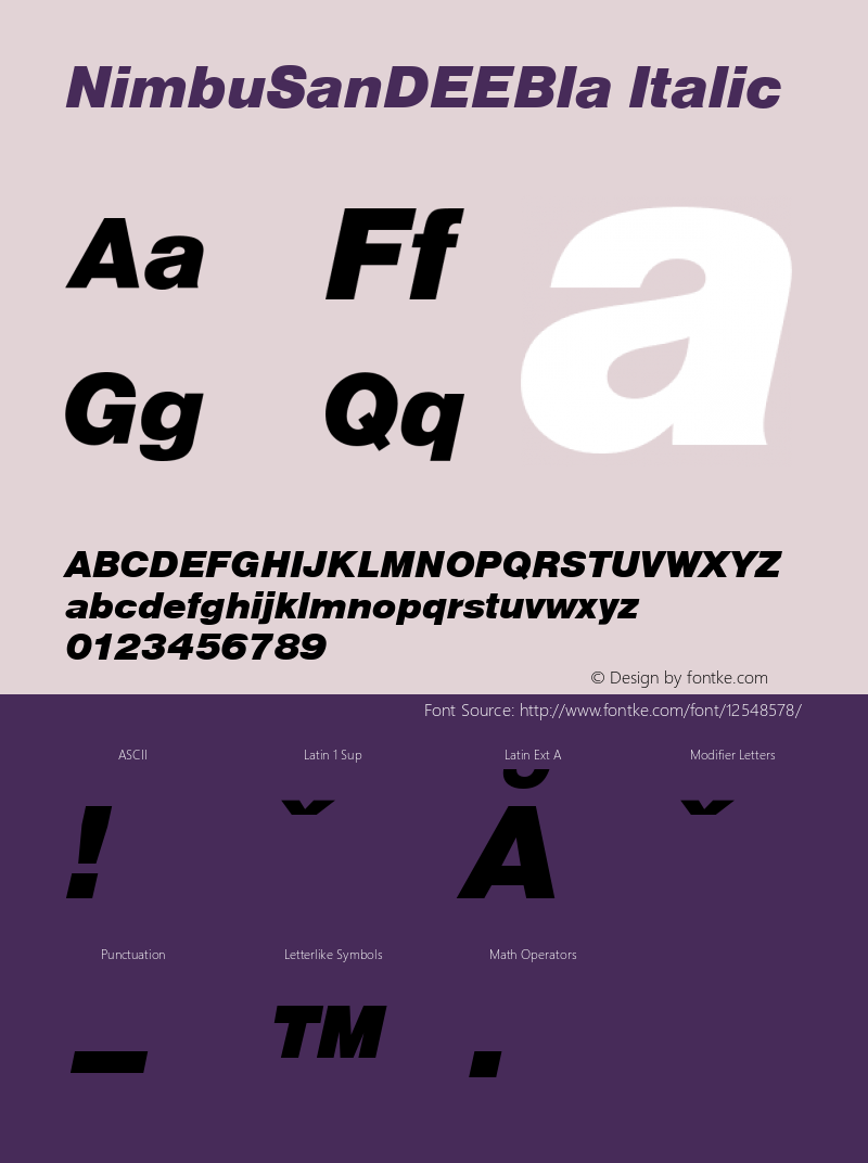 NimbuSanDEEBla Italic 001.004图片样张