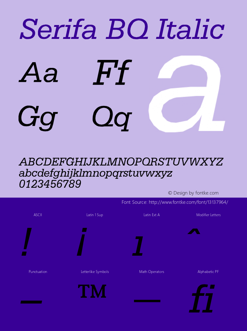 Serifa BQ Italic Version 001.000图片样张